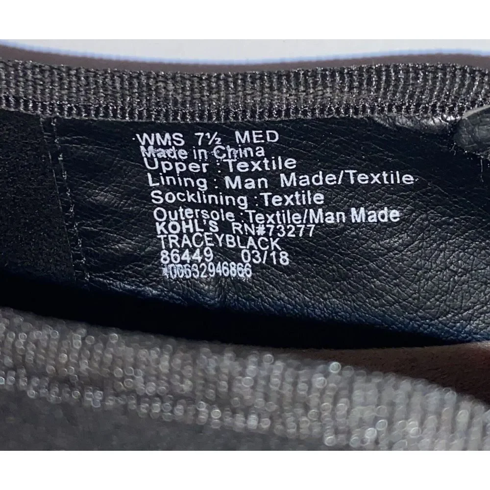 Croft & Barrow Tracey Slip On Sneaker Shoes Black Ortholite Women’s Size 7.5 - Picture 11 of 11